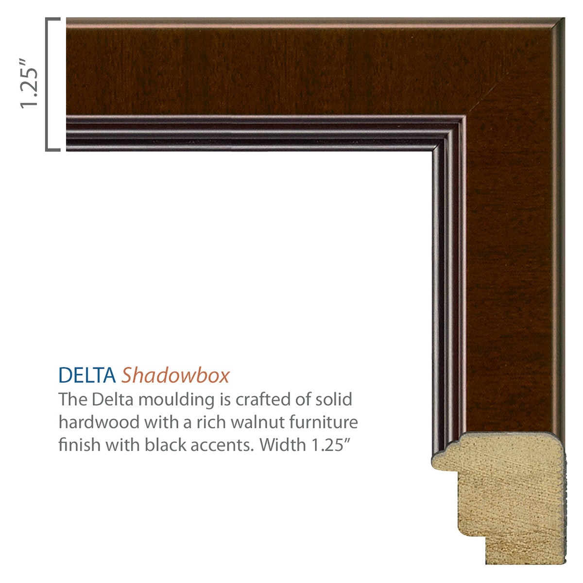 close up of Delta frame moulding
